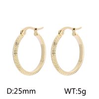 1 Pair Casual Simple Style Solid Color Plating Titanium Steel 18K Gold Plated Hoop Earrings sku image 5