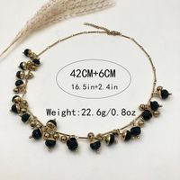 304 Stainless Steel Artificial Crystal 14K Gold Plated Elegant Lady Plating Solid Color Crystal Necklace main image 4