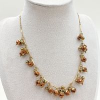304 Stainless Steel Artificial Crystal 14K Gold Plated Elegant Lady Plating Solid Color Crystal Necklace main image 3