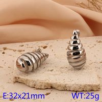 1 Pair Basic Water Droplets Plating Titanium Steel 18K Gold Plated Ear Studs sku image 6