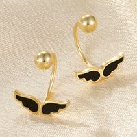 1 Pair Elegant Simple Style Wings Plating Sterling Silver 18k Gold Plated White Gold Plated Ear Studs main image 3