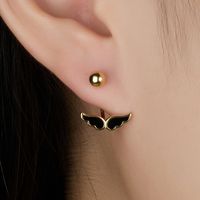 1 Pair Elegant Simple Style Wings Plating Sterling Silver 18k Gold Plated White Gold Plated Ear Studs main image 5