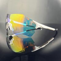 Simple Style Sports Color Block Resin Round Frame Half Frame Sports Sunglasses main image 1