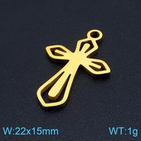 1 Piece Stainless Steel 18K Gold Plated Cross sku image 10