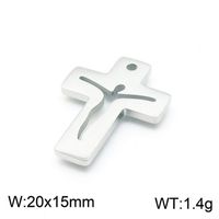 1 Piece Stainless Steel 18K Gold Plated Cross sku image 4