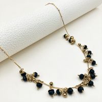 304 Stainless Steel Artificial Crystal 14K Gold Plated Elegant Lady Plating Solid Color Crystal Necklace main image 5