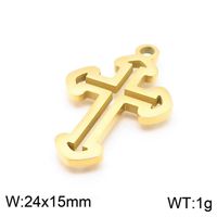1 Piece Stainless Steel 18K Gold Plated Cross sku image 14