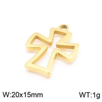 1 Piece Stainless Steel 18K Gold Plated Cross sku image 15