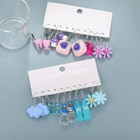 Wholesale Jewelry Cartoon Style Cute Color Block Arylic Alloy Patchwork Drop Earrings main image 5