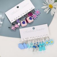 Wholesale Jewelry Cartoon Style Cute Color Block Arylic Alloy Patchwork Drop Earrings main image 7