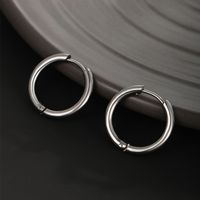 1 Pair Simple Style Commute Circle Plating 304 Stainless Steel 18K Gold Plated Raw Steel Hoop Earrings main image 3