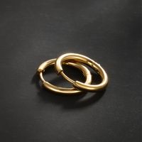 1 Pair Simple Style Commute Circle Plating 304 Stainless Steel 18K Gold Plated Raw Steel Hoop Earrings main image 7