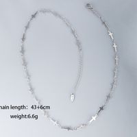 304 Stainless Steel 18K Gold Plated Raw Steel Novelty Simple Style Plating Cross Necklace sku image 2