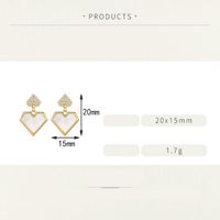 1 Pair Sweet Heart Shape Plating Copper Gold Plated Drop Earrings main image 5