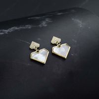 1 Pair Sweet Heart Shape Plating Copper Gold Plated Drop Earrings main image 3