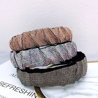 Women's IG Style Shiny Solid Color Cloth Inlay Rhinestones Hair Band main image 2