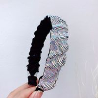 Women's IG Style Shiny Solid Color Cloth Inlay Rhinestones Hair Band main image 3