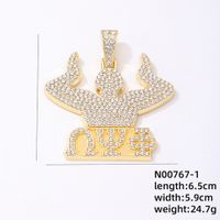 Hip-hop Gesture Stainless Steel Alloy Plating Inlay Rhinestones White Gold Plated Gold Plated Charms Jewelry Accessories main image 2