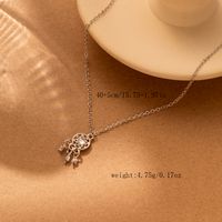 Wholesale Jewelry Casual Cute Simple Style Dreamcatcher Alloy Iron Rhinestones Plating Metal Inlay Pendant Necklace main image 2