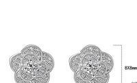 1 Pair Lady Flower Plating Inlay Copper Zircon White Gold Plated Ear Studs main image 2