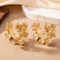 1 Pair Elegant Flower Plating Alloy Ferroalloy 14k Gold Plated Silver Plated Earrings sku image 1