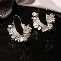 1 Pair Elegant Flower Plating Alloy Ferroalloy 14k Gold Plated Silver Plated Earrings sku image 2