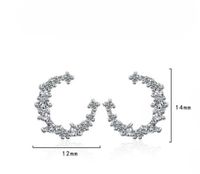 1 Pair Lady C Shape Plating Inlay Copper Zircon White Gold Plated Ear Studs main image 2