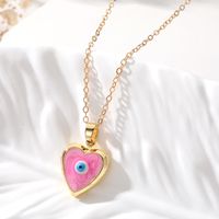 Casual Cute Simple Style Heart Shape Alloy Copper Pendant Necklace sku image 5