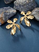 1 Pair Lady Flower Plating 304 Stainless Steel 14K Gold Plated Ear Studs main image 1