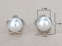 1 Pair Basic Geometric Plating Inlay Copper Pearl White Gold Plated Ear Studs main image 2