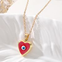 Casual Cute Simple Style Heart Shape Alloy Copper Pendant Necklace sku image 7