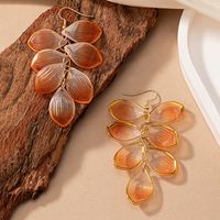 1 Pair Classical Romantic Flower Transparent Arylic 14k Gold Plated Drop Earrings main image 4