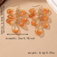 1 Pair Classical Romantic Flower Transparent Arylic 14k Gold Plated Drop Earrings main image 2
