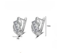 1 Pair Lady Geometric Plating Inlay Copper Zircon White Gold Plated Ear Studs main image 2