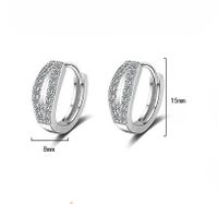 1 Pair Lady Round Plating Inlay Copper Zircon White Gold Plated Earrings main image 2