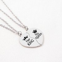 Stainless Steel Romantic Simple Style Heart Letter Pendant Necklace main image 5