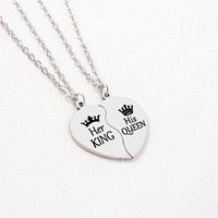 Stainless Steel Romantic Simple Style Heart Letter Pendant Necklace main image 4