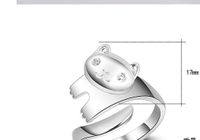 Lady Cat Copper Plating White Gold Plated Open Rings main image 2
