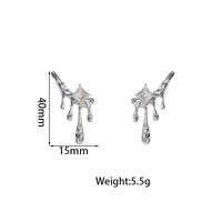 1 Pair Simple Style Water Droplets Plating Inlay Alloy Artificial Rhinestones White Gold Plated Ear Studs main image 2