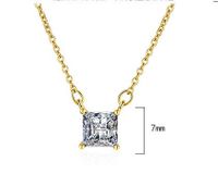 Simple Style Square Copper Plating Inlay Zircon 24k Gold Plated Pendant Necklace main image 2