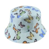Women's Retro Sweet Pastoral Butterfly Printing Wide Eaves Bucket Hat sku image 1