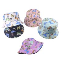Women's Retro Sweet Pastoral Butterfly Printing Wide Eaves Bucket Hat main image 1
