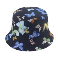Women's Retro Sweet Pastoral Butterfly Printing Wide Eaves Bucket Hat main image 2