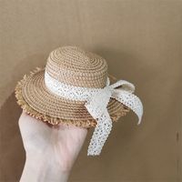 Women's Pastoral Simple Style Bow Knot Wide Eaves Straw Hat sku image 1