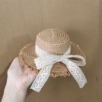 Women's Pastoral Simple Style Bow Knot Wide Eaves Straw Hat main image 5