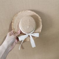 Women's Pastoral Simple Style Bow Knot Wide Eaves Straw Hat main image 3