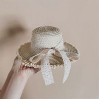 Women's Pastoral Simple Style Bow Knot Wide Eaves Straw Hat sku image 2