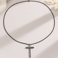 Simple Style Cool Style Cross Stainless Steel Men's Pendant Necklace main image 3