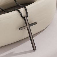 Simple Style Cool Style Cross Stainless Steel Men's Pendant Necklace sku image 1