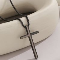 Simple Style Cool Style Cross Stainless Steel Men's Pendant Necklace main image 5